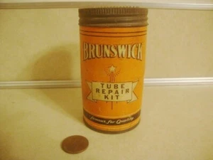 Kit riparazione tubi vintage BRUNSWICK pubblicità cartone lattina gasolio Akron Ohio! - Foto 1 di 7