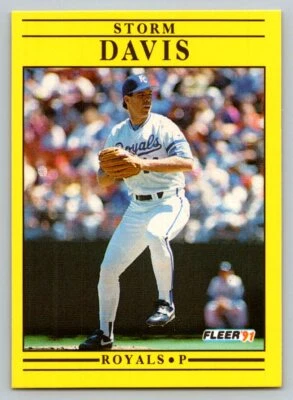 1991 Fleer # 556 - Storm Davis - Kansas City Royals - Image 1 of 2