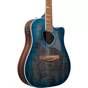 Ibanez ALT30FM Altstar Flamed-top Dreadnought A/E Guitar Doom Blue Burst - Picture 1 of 8