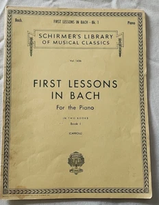 Vtg Schirmer's Library of Musical Classics Vol. 1436 Lessons in Bach Book 1 - Picture 1 of 6