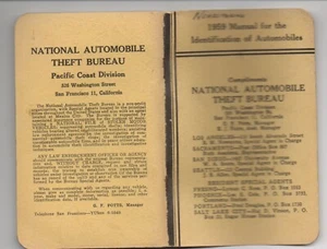 Manual 1959 Oficina Nacional de Robo de Automóviles Identificación de Autos con Placas de Color - Imagen 1 de 4