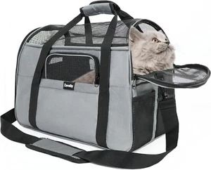 Borsa Trasportino Traspirante a Tracolla per Gatto o Cane Taglia M con Materasso - Foto 1 di 9