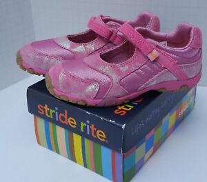 Shoes Sneaker Stride Rite Felicity Girls Mary Jane Pink 11.5 M 29 School NEW