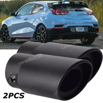 2PCS For Hyundai Veloster Exhaust Pipe Rear Tail Throat Muffler Stainless Steel Foto 1 de 4