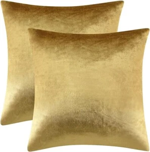 GIGIZAZA Gold Samt Dekorative Dekokissen 18 x 18" - 2er Set, - Bild 1 von 5