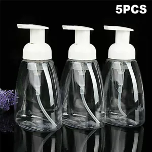 Confezione da 5 confezioni contenitore pompa liquido bottiglia schiuma doccia trasparente 300 ml - Foto 1 di 12