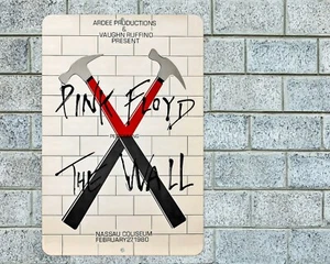Pink Floyd The Wall Sign Aluminum Metal 8"x12" Garage Man Cave Classic Rock - Picture 1 of 1