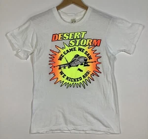 Vintage 90s DESERT STORM "We Came, We Saw, We Kicked A$$" T-Shirt Sz L USA - Picture 1 of 6