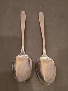 2er Set Silco Karneval Muster Edelstahl Esslöffel Vintage USA 7 1/4" - Bild 1 von 4