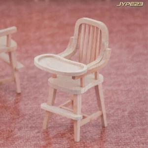 Miniatur Puppenhaus Maßstab 1:12 Unbemalt Baby Stuhl Kindergarten Möbel Sessel - Bild 1 von 4