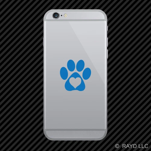 (2x) Pegatina para teléfono celular Love Paw móvil con corazón muchos colores Foto 1 de 1
