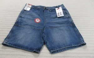 Wrangler Boys Jean Shorts XXL 18 Blue Drawstring Skater Faded Relaxed Denim New - Picture 1 of 9