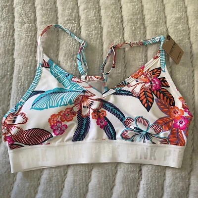 Victoria's Secret PINK Active Sports Bra Small Ultimate Lightly Lined Floral A7 - Image 1 of 4