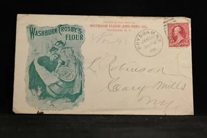 NY: Potsdam 1901 Washburn Crosby Flour Blue Design Both Sides Advertising Cover - Picture 1 of 2