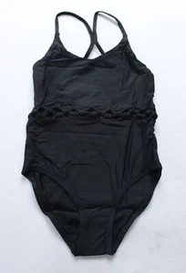 PQ Swim Girl's Cammy Loop One Piece Tank Swimsuit BL1 Midnight Size 10 NWT - Picture 1 of 3