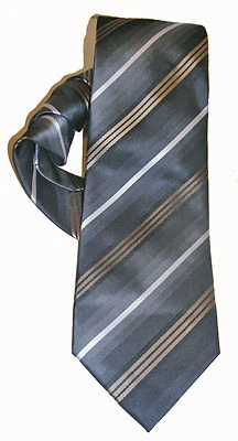 John Ashford NEW Gray Slim Striped Men's Neck Tie $45 A3364 - Image 1 of 2