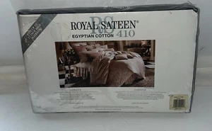 Royal Sateen Queen Flat Sheet Black 410 Egyptian Cotton Kitan Textile 90x108” - Picture 1 of 8
