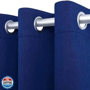 White Classic [2-Panels Cozlo Blackout Curtains for Bedroom with Grommet Blac - Picture 1 of 5