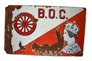 Vintage Burmah Oil Company Kerosene Porcelain Enamel Sign Board Double Sided " - Picture 1 of 5