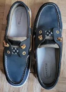 Sperry Top-Sider Rainbowfish Women's Flats 8 M Navy Leather Flat Boat Shoes - Picture 1 of 6