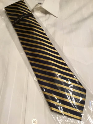 Corbata para hombre negra marrón 100 % seda Foto 1 de 4