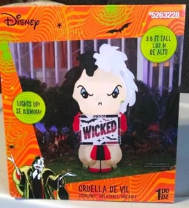 NUEVO Disney Cruella De Vil Villanos Halloween Luces Inflables 3.5 ft - Imagen 1 de 3