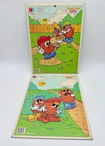 LOT 2 Vintage Milton Bradley Hasbro 1986 Potato Head Kids 25Pc Puzzles Complete! - Picture 1 of 8