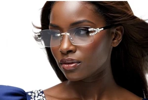 Randlose Strass Schmuck Scharnier Luxus Glitzer Damen Sonnenbrille abgeschrägt weiblich 2025 - Bild 1 von 69