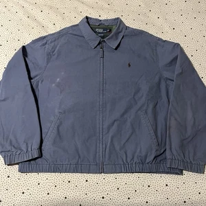 Vintage Polo Ralph Lauren Harrington Jacket Men’s XL Cotton Blanket Lined Blue - Picture 1 of 9