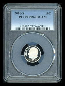 2010 S 10C Roosevelt Dime PCGS PR69 DCAM - Bild 1 von 2