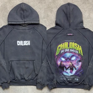 Childish Cave Dweller Hoodie Distressed, Size Medium, Halloween Collection - Picture 1 of 16