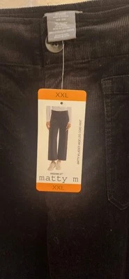 Pantalón de pana Matty M para mujer pierna ancha negro, talla XXL Foto 1 de 4