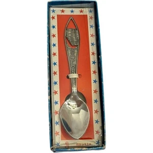 Cucchiaio souvenir vintage San Francisco California funivia inciso da collezione nuovo con scatola - Foto 1 di 12