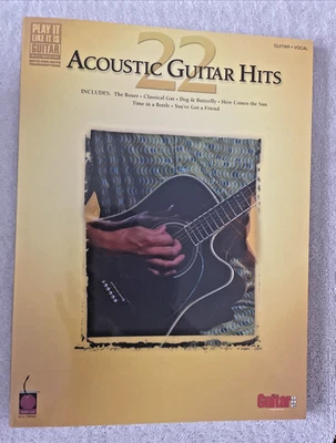 22 Acoustic Guitar Hits Play It Like It Is Guitar Tab Book Vintage Collectible - Image 1 of 4