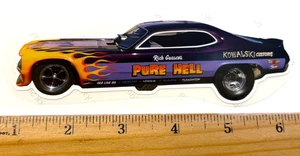 BLOWOUT SALE! Rich Guasco PURE HELL DEMON NHRA Funny Car PHOTO Sticker Decal 2 - Picture 1 of 1