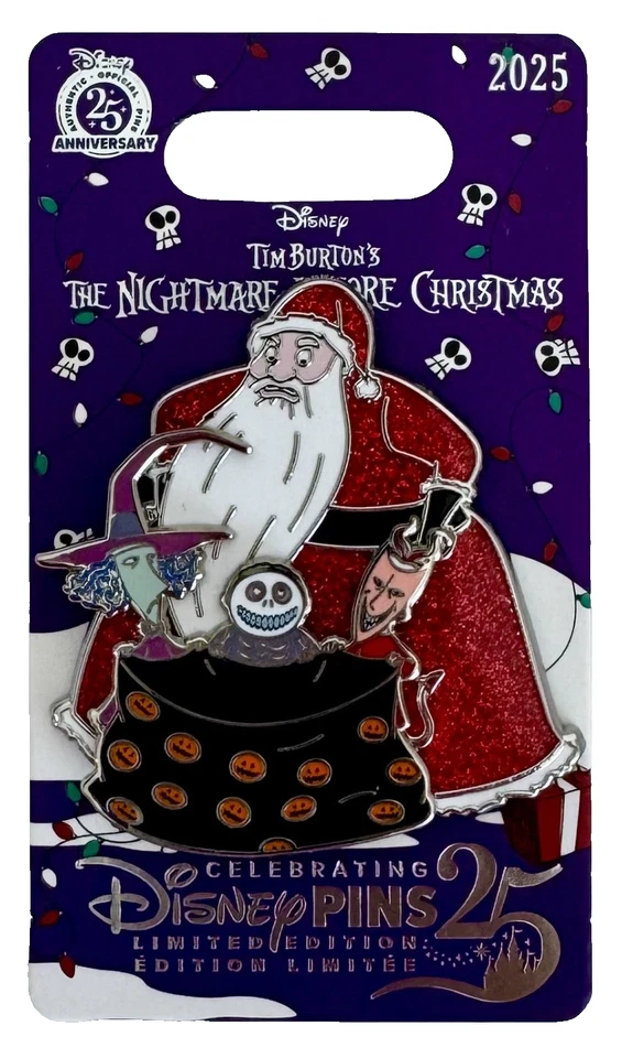 Nuevos prendedores Disney 2025 Pesadilla antes de Navidad Santa Lock Shock Barrel LE 4000 Foto 1 de 1