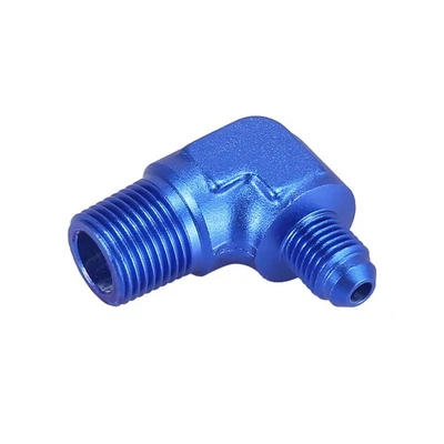 AN4 90 Grados Macho a 3/8" NPT Macho Montaje Adaptador Para Coche Azul - Imagen 1 de 4