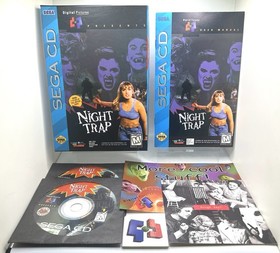 Night Trap ( Sega CD ) Tested NM Complete CIB w/ All Inserts + Reg Card + Tattoo