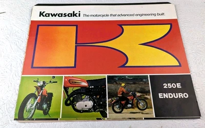 1970's Kawasaki 250E Enduro  Motorcycle Sales  Fold Out Brochure  - image 1 of 4