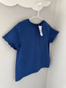 Next Girls Blue & White dots T-shirt Top - Age 3 - 4 Years - BNWTGs - Picture 1 of 4
