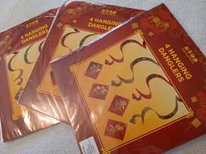 Chinese New Year Hanging Danglers Three Packs of Four = 12 Hanging Beauties - Picture 1 of 8