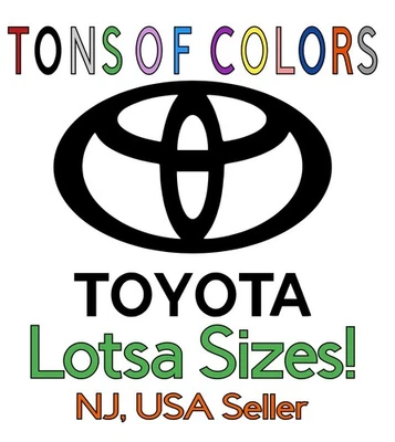 Toyota w/Text Die Cut Vinyl Decal DOES NOT FIT/COVER EMBLEMS FREE SHIPPING! - Изображение 1 из 4