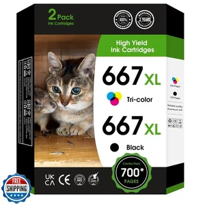 667XL 667 XL Black and Color Replacement for HP 667 XL 667 Ink Cartridges for - Picture 1 of 5