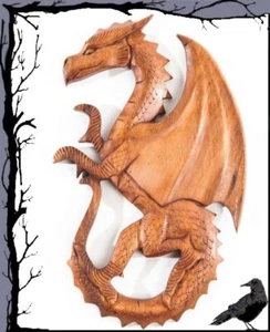 Decoración de pared medieval de madera - dragón izquierdo Sinisterrorsum - Imagen 1 de 1