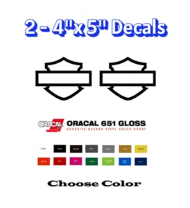 Harley Davidson Bar Shield Vinyl Decal Sticker (2 Pc) Truck Motorcycle Bike Car - Picture 1 of 3
