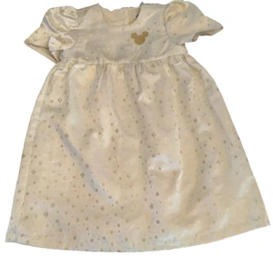 Disney Princess Snowflake Dress w/ Gold Mickey Mouse Icon, Off White - Size 8 - Picture 1 of 4