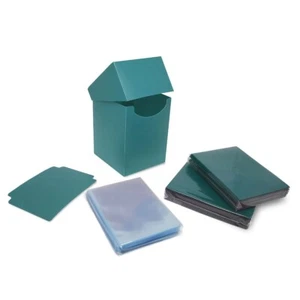 BCW Card Combo Deck Box 100 Guards + Inner Sleeves 64x89mm Acid Free Teal Pack - Picture 1 of 4