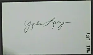 Yale Lary (d.2017) Texas A&M Detroit HOF Signed Autograph 3x5 Index Card JSA COA - Picture 1 of 3