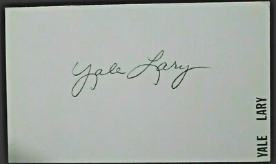 Yale Lary (d.2017) Texas A&M Detroit HOF Signed Autograph 3x5 Index Card JSA COA - Image 1 of 3
