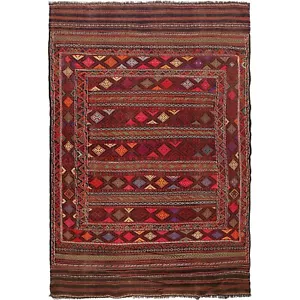 Alfombra de lana Kilim tradicional hecha a mano oriental afgana/turca plana 5'2x8'0 G23642 - Imagen 1 de 8